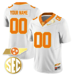 Custom Tennessee Volunteers Jersey Name and Number ?Checkerboard? Gold Limited College Football Stitched ? White