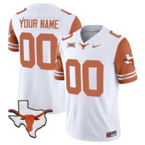 Custom Texas Longhorn Jersey Name and Number Vapor Limited College Football Stitched Orange Sleeves