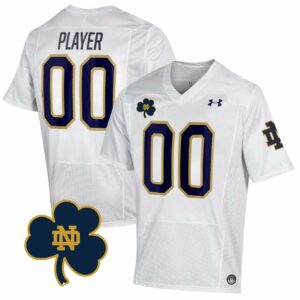 Custom Notre Dame Fighting Irish Jersey Name and Number College Football Johnny Lujack Patch White