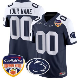 Custom Penn State Jersey Name, Number Orange Bowl Patch Football All Stitched