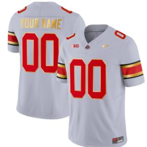 Custom Ohio State Buckeyes Jersey Name and Number College Football Stitched Gold Trim Gray