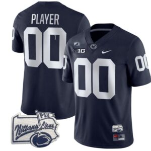 Custom Penn State Nittany Lions Jersey Name and Number PSU Patch College Football All Stitched Navy