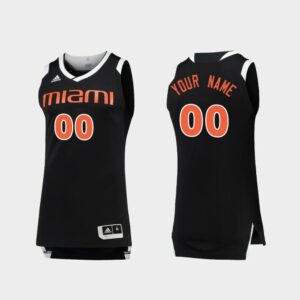 Custom Name Number Miami Hurricanes Black White Chase College Basketball Jersey
