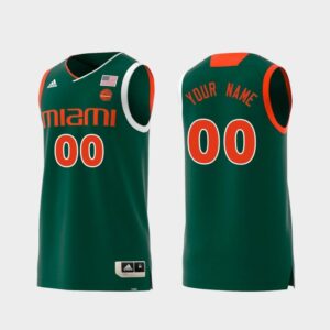 Custom Name Number Miami Hurricanes Green Replica Swingman College Basketball Jersey