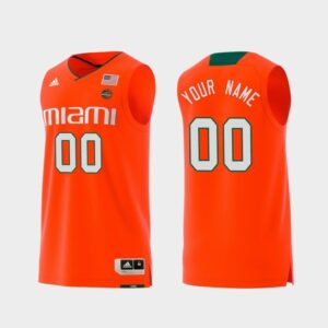 Custom Name Number Miami Hurricanes Orange Replica Swingman College Basketball Jersey