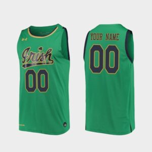 Custom Name Number Notre Dame Fighting Irish Kelly Green Replica College Basketball Jersey