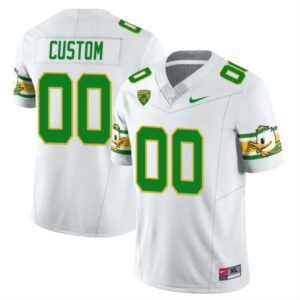 Custom Oregon Ducks Jersey Name and Number ?Mighty Oregon? Throwback Football Style 2 White