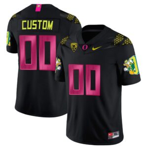 Custom Oregon Ducks Jersey Duck Logo Name and Number Football Cancer