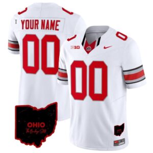 Custom Ohio State Jersey Name and Number Vapor Limited College Football Stitched Ohio Patch White