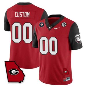 Custom Georgia Bulldogs Jersey Name and Number Color Sleeve All Stitched ? Red