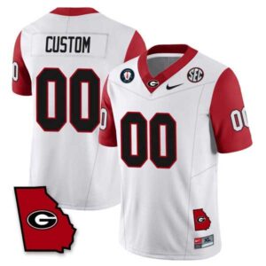 Custom Georgia Bulldogs Jersey Name and Number Color Sleeve All Stitched ? White