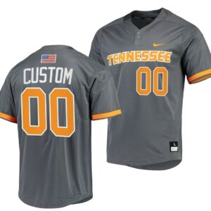 Custom Tennessee Volunteers Baseball Jersey Name and Number NCAA College Grey