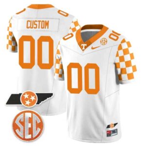 Custom Tennessee Volunteers Jersey Name and Number ?Checkerboard? College Football Stitched ? White