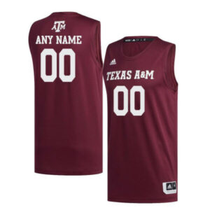 Custom Texas A&M Aggies Jersey College Basketball Name and Number Red