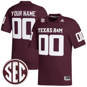 Custom Texas A&M Aggies Jersey Name and Number College Football Maroon Premier