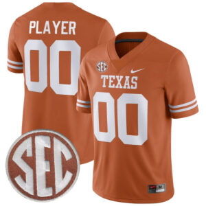 Custom Texas Longhorns Jersey Name and Number College Football Orange Home Game