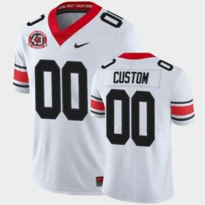 Custom Georgia Bulldogs Jersey Name and Number White College Football 40th Anniversary Alternate Jersey