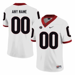 Georgia Bulldogs Custom Name Number Football Jersey White SEC Patch