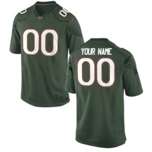 Custom Miami Hurricanes Football Jersey Name and Number College Green