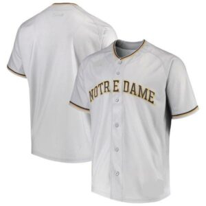 Notre Dame Fighting Irish Custom Name Number Baseball Jersey Gray