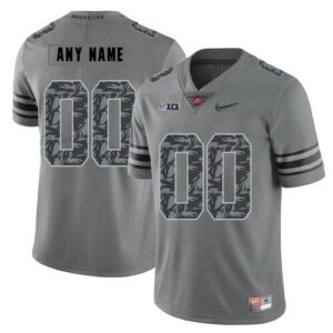 Ohio State Buckeyes Custom Name and Number NCAA Football Gray Jersey