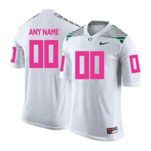 Oregon Ducks Custom Jersey Name and Number NCAA College Football White Pink