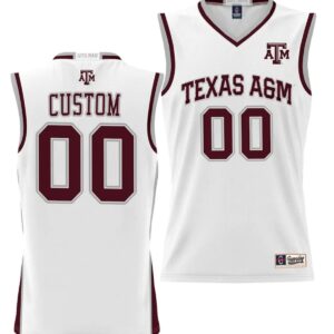 Custom Texas Aggies Jersey Name and Number NIL College Basketball Jersey Lightweight White