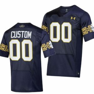 Custom Notre Dame Fighting Irish Jersey Navy 2023 Aer Lingus College Football Classic Replica