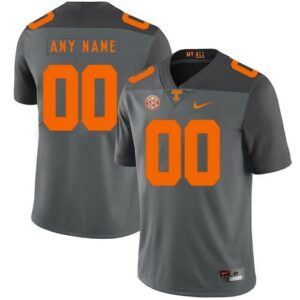 Tennessee Volunteers Custom Name Number College Football Jersey Grey