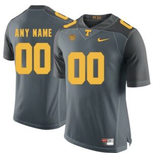 Custom Vols Jersey Name Number NCAA College Football Grey Yellow