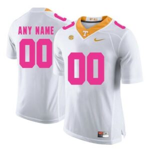 Custom Tennessee Vols Jersey Name Number NCAA College Football White Pink