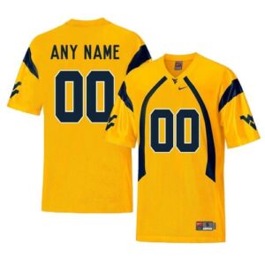 Custom WVU Jersey Name Number Yellow College Football Style 2