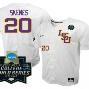 2023 College World Series Paul Skenes Jersey LSU Tigers NCAA Baseball White #20