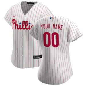 Women's Philadelphia Phillies Home Replica Custom Jersey - White