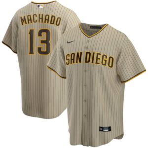 Men's Or Youth Manny Machado #13 San Diego Padres Alternate Replica Player Jersey - Tan