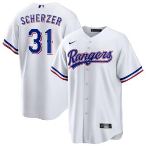 Men's Or Youth Max Scherzer #31 Texas Rangers Home Blank Replica Jersey - White