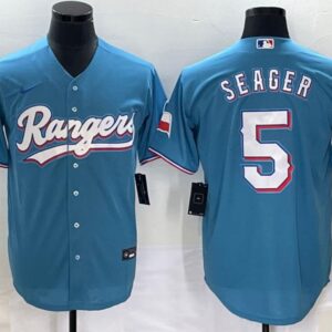 Men's Or Youth Corey Seager #5 Texas Rangers Home Blank Jersey - Light Blue Christmas Gift