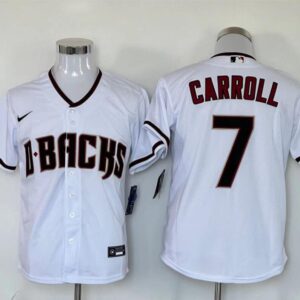 Men's Or Youth Corbin Carroll #7 Arizona Diamondbacks Home Jersey - White Christmas Gift