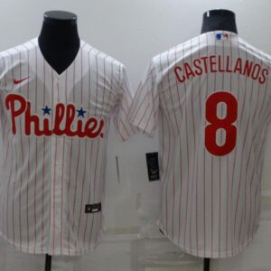 Men's Or Youth Nick Castellanos #8 Philadelphia Phillies Home Replica Player Name Jersey - White