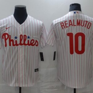 Men's Or Youth JT Realmuto #10 Philadelphia Phillies Home Replica Player Name Jersey - White