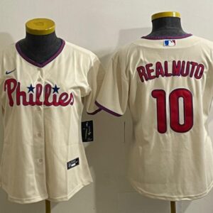 Women's Or Youth JT Realmuto #10 Philadelphia Phillies Home Jersey - Cream Christmas Gift