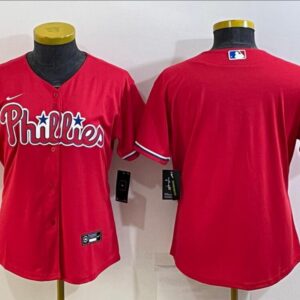 Women's Or Youth Philadelphia Phillies Home Jersey - Red Christmas Gift