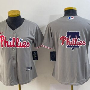 Women's Or Youth Philadelphia Phillies Home Jersey - Gray Christmas Gift