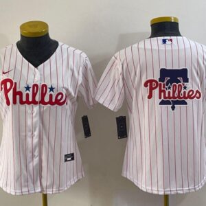Women's Or Youth Philadelphia Phillies Home Jersey - White Christmas Gift