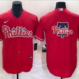 Men's Or Youth Philadelphia Phillies Home Jersey - Red Christmas Gift