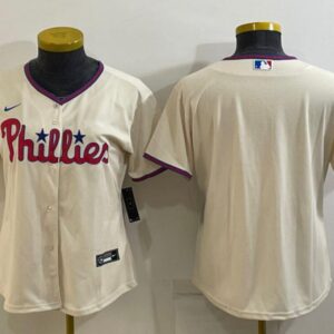 Women's Or Youth Philadelphia Phillies Home Jersey - Cream Christmas Fans Gift