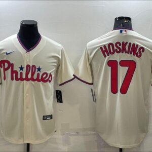 Men's Or Youth Rhys Hoskins #17 Philadelphia Phillies Home Jersey - Cream Christmas Gift
