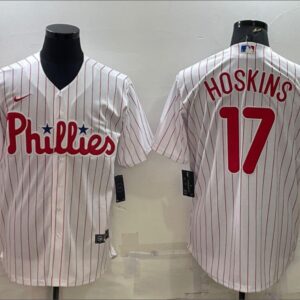 Men's Or Youth Rhys Hoskins #17 Philadelphia Phillies Home Jersey - White Christmas Gift