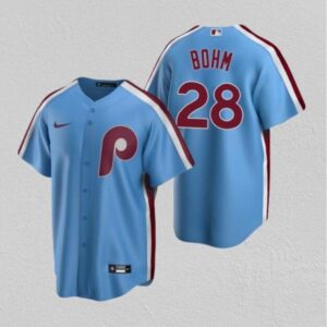 Men's Or Youth Alec Bohm #28 Philadelphia Phillies Home Cooperstown Collection Jersey Light Blue