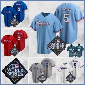 Corey Seager #5 Texas Rangers 2023 World Series Home Jersey Christmas Gift